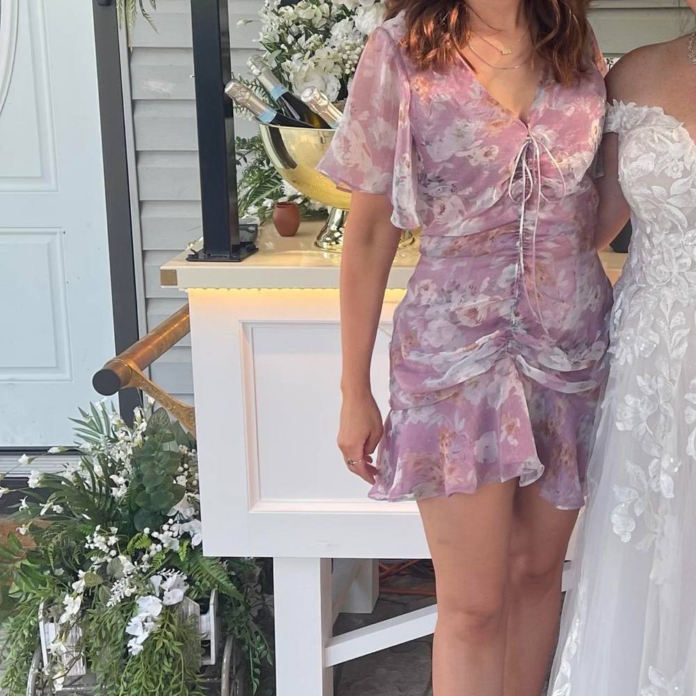 Floral Tie-Front Mini Dress